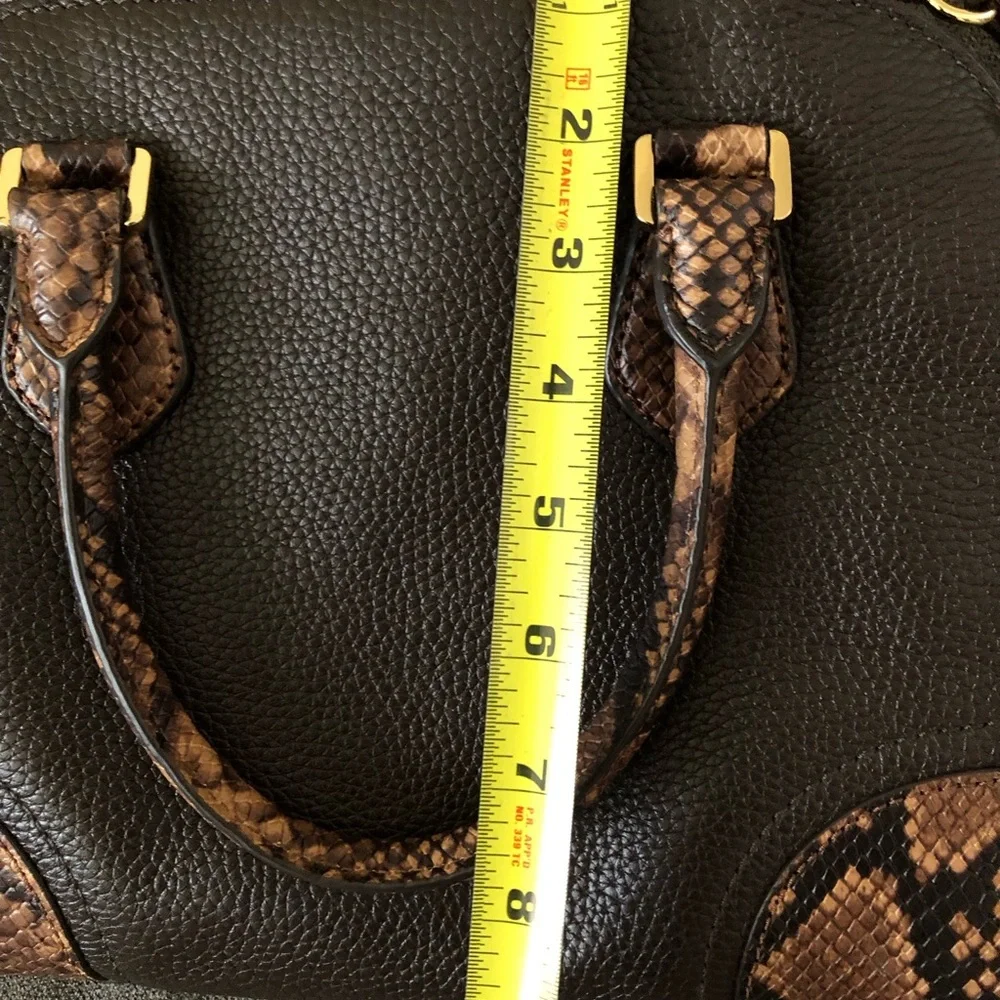 Michael Kors Dark Brown Snake Print Satchel - Picture 5 of 9